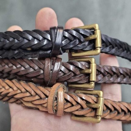 Skinny Braided Leather Belts