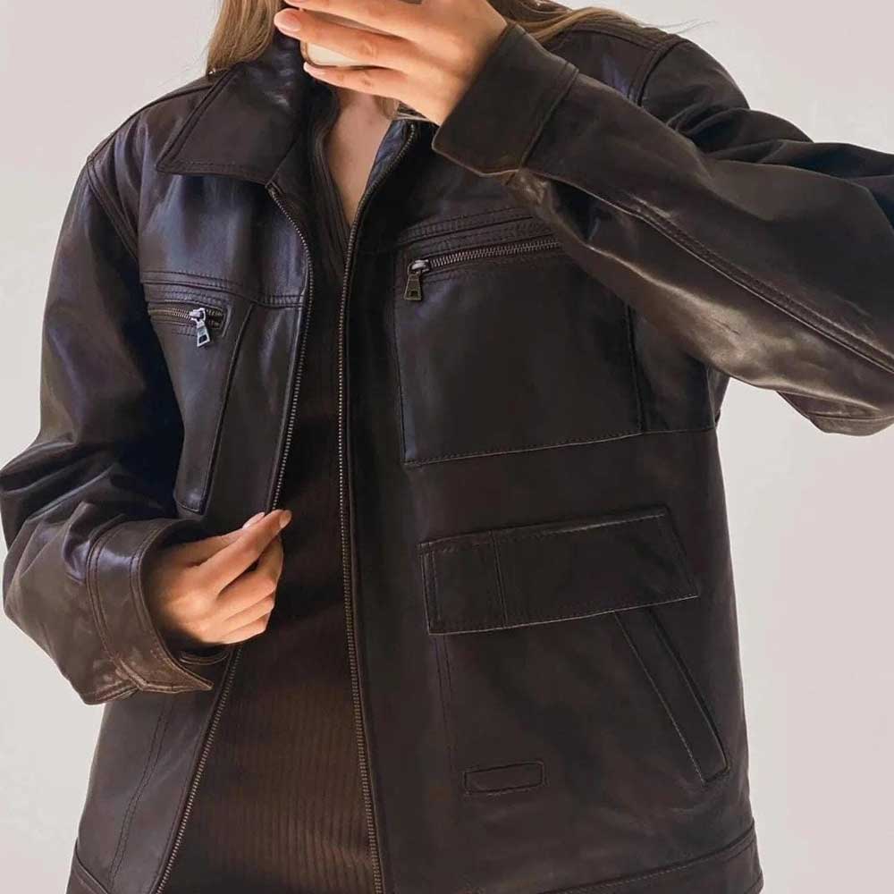 02-2 Ladies Leather Jackets - Image 1